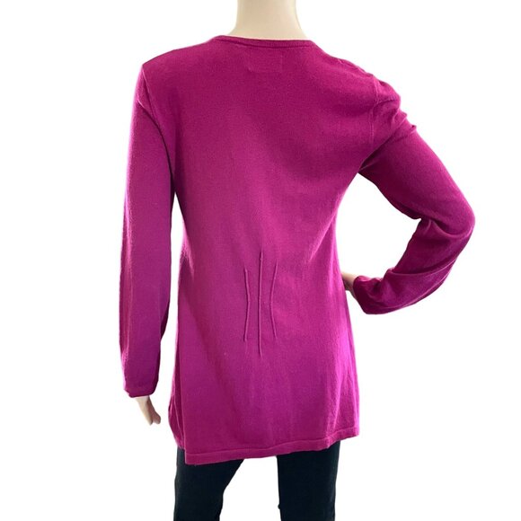 Rosie Neira Fuchsia Long Sleeve Tunic Sweater By Anthropologie Size S Womens Top - Picture 2 of 9